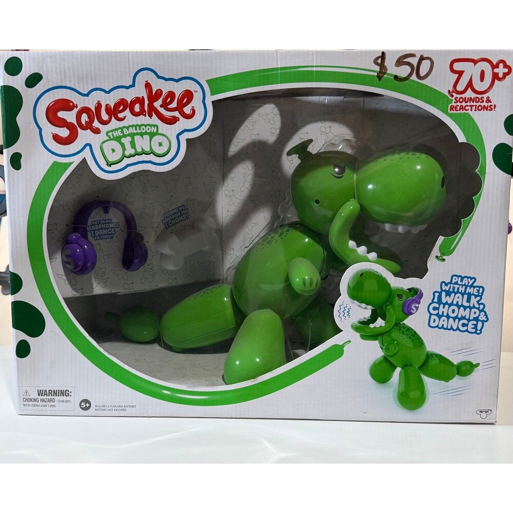 Squeakee The Balloon Dino | Interactive Dinosaur Pet Toy That Stomps & Roars NIB